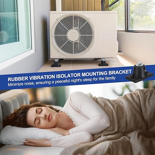 PATIKIL Rubber Vibration Isolator Mounting Bracket 40kg / 88lb Load Bearing, 2 Pack Machine Shock Absorber for Mini Split HVAC Air Conditioner Condenser (3.8 x 2.3 x 1")