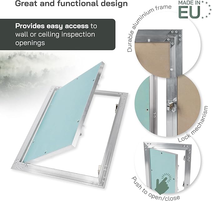 Vent Systems 12" x 16" Inch Access Panel - Drywall, Wall, Electrical, Plumbing Cover Plate - Ceiling, Wall Mount Drywall Access Panel - Metal Crawl Space Door for Home, Garage, Basement, Attic