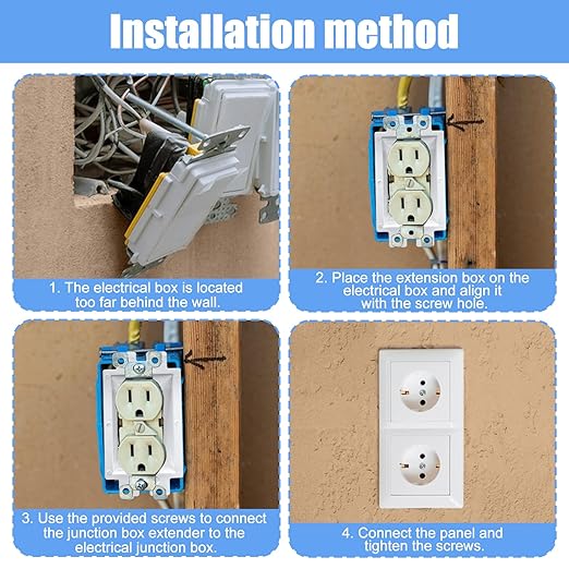 100PCS BE1-2 Electrical Outlet Box Extenders with 200PCS Screws, (1-Gang)Electrical Power Outlet Box Extender，Single Gang Box Extender Electric Box Extender 1 Gang Power Switch Receptacles Accessories