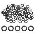 100-Pack M2.5 Flat Washers, Metric 5mm OD 0.5mm Thick 304 Stainless Steel Washers for Bolts Screws Nuts for Automotive/Machinery/Furniture, Flat Metal Washers [Black Galvanized]