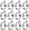 HARFINGTON 12 Pcs Hose Clamp 11/16"-1-1/4" (18-32mm) 304 Stainless Steel Adjustable Worm Gear Hose Clamp with Phillips Screw Assortment Kit for Fuel Line Pipe Plumbing Automotive Tube