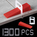 Tile Leveling System 1000-Piece Tile Leveling Spacer Clips and 300-Piece Reusable Wedges Tile Leveler Tool Set for Ceramic Tile and Stone Installation (1/8 Inch)
