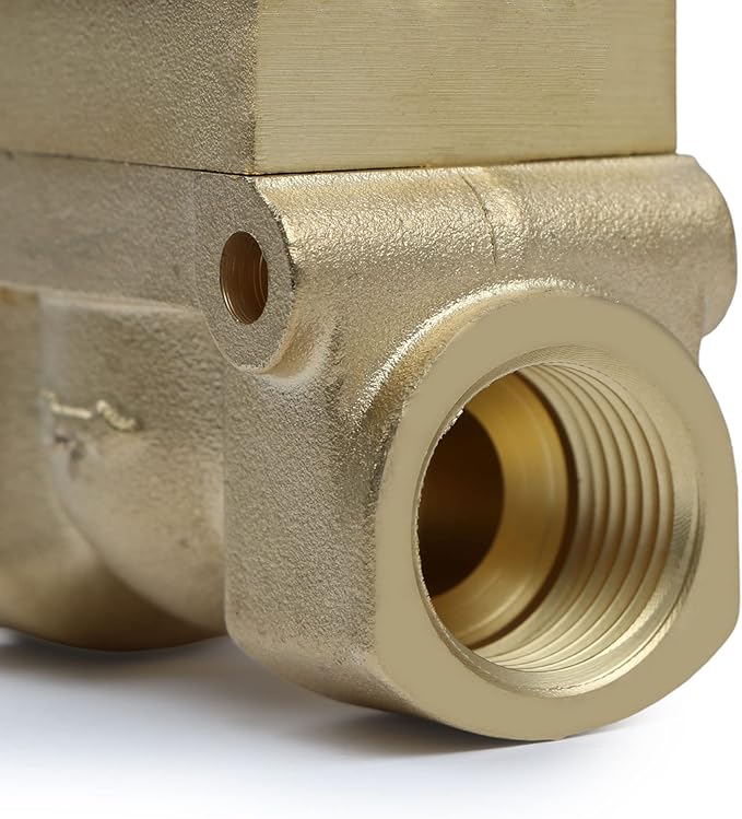 U.S. Solid 1/4" High Pressure Solenoid Valve, 12V DC, Brass, 50 bar, 300°F - Heat-Resistant, High-Pressure Valve for Industrial Use, Water, Gas, Oil and Fluid Control
