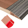 Floor Transition Strip Self Adhesive Vinyl Door Threshold for Doorways Carpet Edging Trim Overlap Edge Reducer for Laminate Floor, Carpet, Tile (Grayish Brown Wood Grain, 3/5" to 4/5", 6.6Ft)