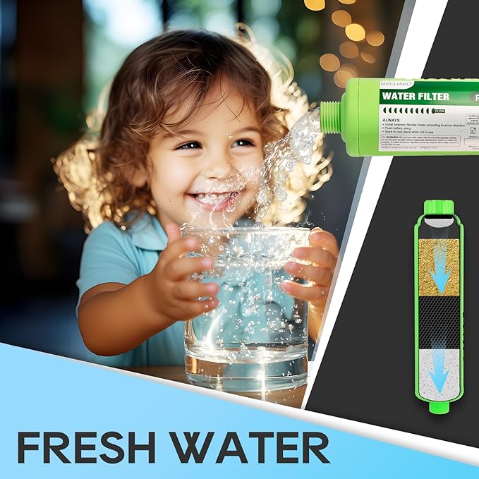 RVGUARD RV Water Pressure Regulator Kit, Inline Water Filter, Hose Splitter, Flexible Connector, Hose Quick Connect, Complete Kit for Fresh Water Hook Up