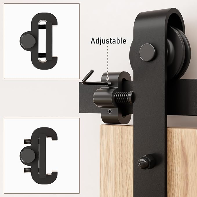 2PCS Adjustable Barn Door Stopper, Upgrade Sliding Barn Door Stopper for Flat Track