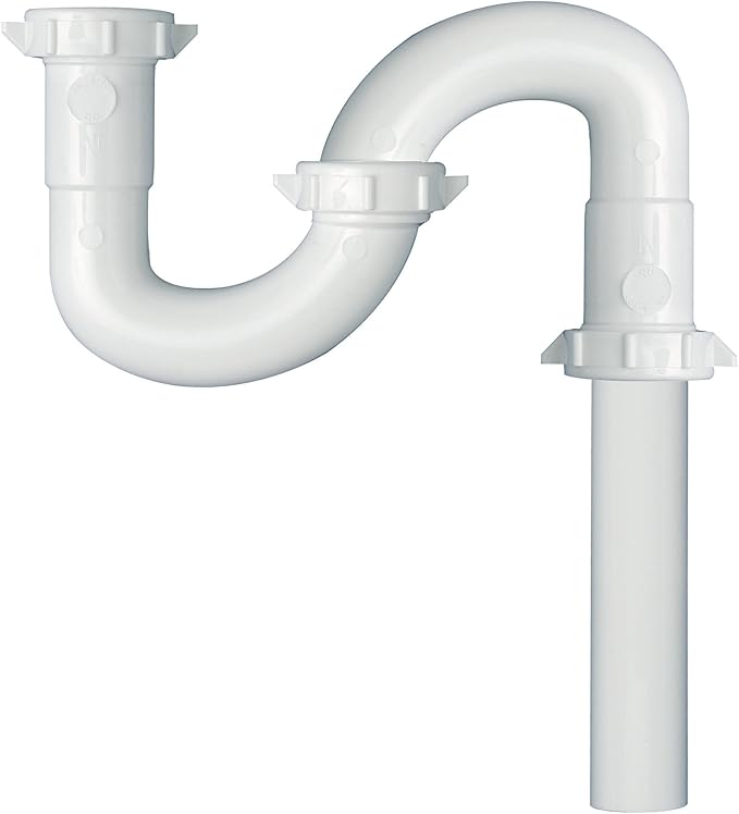 PlumPak PP20663 S-Trap, 1-1/2 in, Slip Joint, Plastic, White