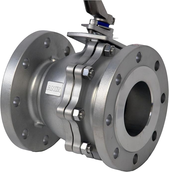 Anix Stainless Steel Flanged Ball Valve, Stainless Steel 316 Ball and Stem, Class 150 Full Port, Firesafe Certified (4")