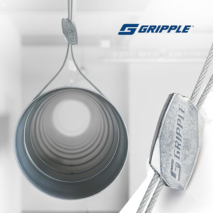 Gripple - No. 1 Standard Loop Hangers | Standard Hanger Cable | Hanger with Fastener for Fast Suspension | 25 lbs Safe Working Load | Sold in Packs of 10 | 10 Ft Rope