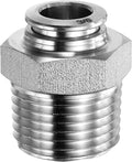 HARFINGTON Push to Connect Fittings 3/8" Tube OD x 1/2" NPT Thread Male Straight Union Fitting 304 Stainless Steel Quick Connect Pneumatic Accessories for Trailers Air Brake System