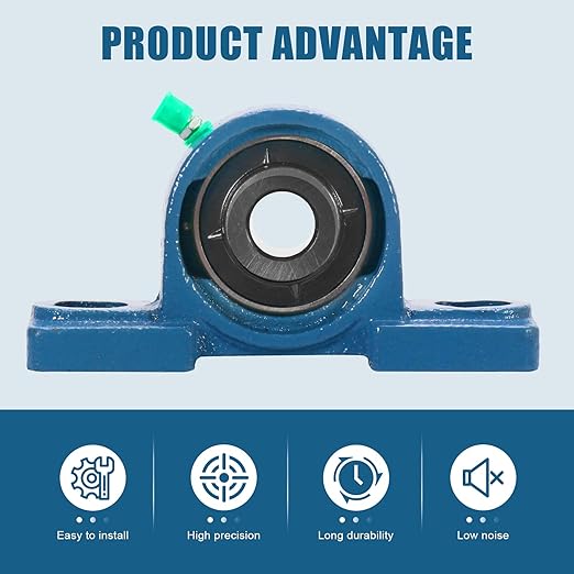 4 Pack UCP202-10 Pillow Block Bearing- 5/8 inch Bore Mounted Pillow Bearing Solid Cast Iron Base- Self Alignment Heavy Duty