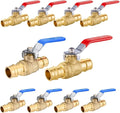 10-Pack Foskan 3/4" Brass PEX-A Full Port Ball Valve, Quarter Turn Shut-off Valve for PEX-A Tubing(Blue and Red)
