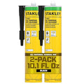 Stanley S421 All-Purpose RTV Silicone Sealant (2 x 10.1 fl.oz.) – 100% Waterproof Black Caulk | Industrial-Grade Silicone for Kitchen, Bathroom, Shower, Window, Door, Indoor & Outdoor Use | 2 Pack