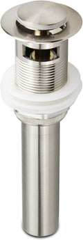 Bathroom Faucet Vessel Pop Up Sink Drain, Brushed Nickel with Overflow