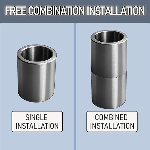 Stainless Steel Reducer Bushing, Screw Standoff Metal Spacer 1/2" to 3/8" Steel Reducer Standoff Bushing Adapters for 3/8" Screws Bolts and Rods, Round Metal Stainless Steel Spacer Set of 10