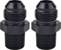 EVIL ENERGY 10AN Male Flare to 1/2" NPT Pipe Fitting Adapter Aluminum Straight Black 2PCS