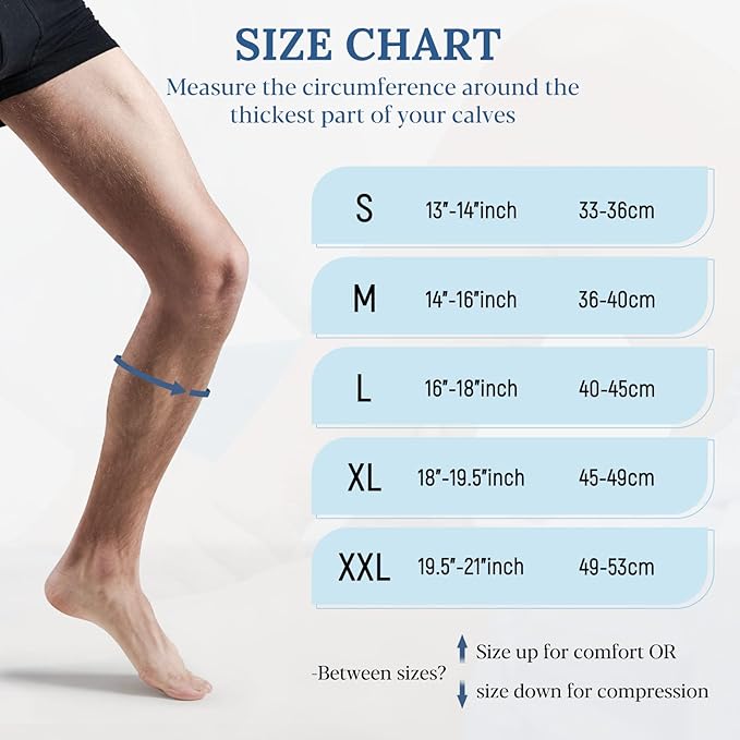 Copper Calf Compression Sleeve for Men & Women, Leg Compression Sleeve for Shin Splint Relief, Varicose Veins, Calf Tear