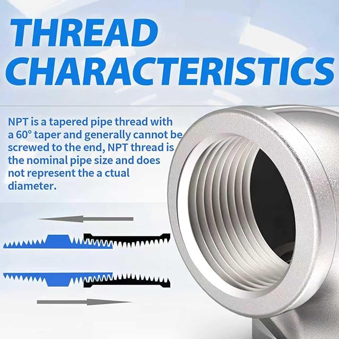 ChillWaves 304 Stainless Steel Pipe Fitting, 90 Degree Elbow 1/2" NPT Female x 1/2" NPT Female Thread Adapter(3-PACK)
