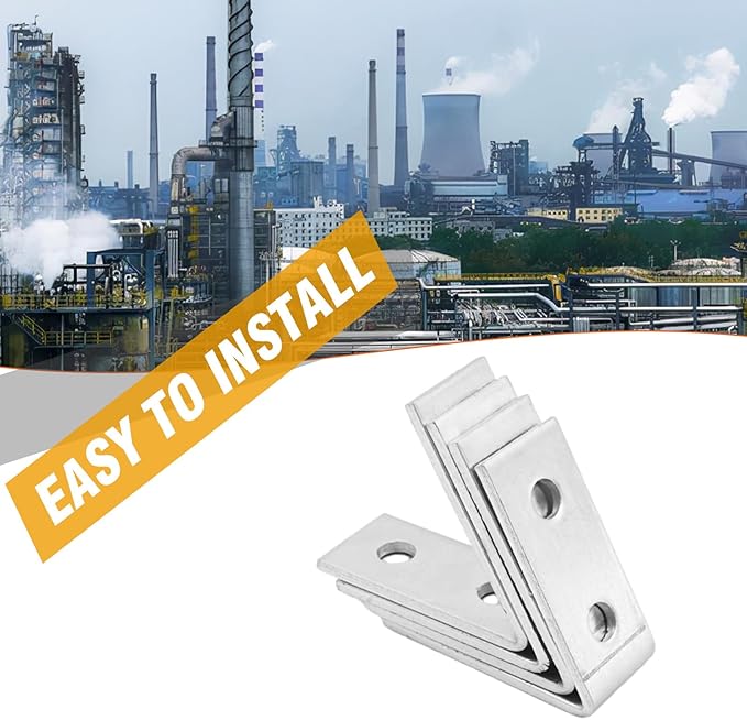 EATAKWARD 4 PCS Inside Angle Bracket for 1/2" Bolt in 3.6" Strut Channel, Corner Brace Framing Connector, Thickness 4.75mm (4 Holes 60 Degree)