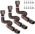 Rain Gutter Downspout Extensions, Flexible Downspout Extender for Rain Water Drainage, Down Spout Drain Extension Extendable from 21 to 68 Inches(3 Pack, Brown)