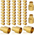 (50-Pack) PEX Fittings, Pex 3/4"x3/4" Female Sweat Copper Adapter, Brass Crimp Fittings, PEX Tubing Pipe Plumbing, ASTM F1807(PEX1807129-50Pack)
