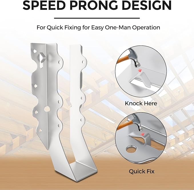 50 Pcs 2x8 Joist Hangers,20 Gauge Metal Face Mount Joist Hangers, Lu28 Joist Hangers Galvanized, Hurricane Ties for Rafter, Rafter Brackets 2x8 for Deck,Floor,Roof Overhang and Ceiling Joist