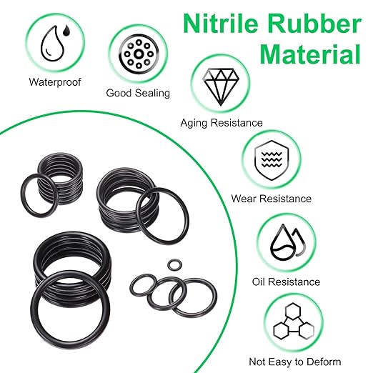 PATIKIL Nitrile Rubber O-Ring Assortment Kit, 48pcs Seal Gasket Set 6 Sizes Sealing NBR Gasket Washers for Car Repair Pressure Washer Plumbing Sealing Repair Air or Gas Connections