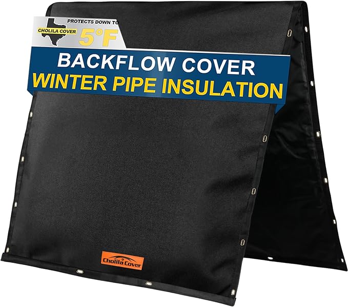 Backflow Preventer Cover Insulated (5˚F) - 36" W x 36" H Backflow Cover for in-Wall Pipes - Sprinkler Covers for Outside Pipe Traversable - Backflow Insulation Cover Black