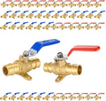 50-Pack Foskan Brass PEX-A Expansion Drop Ear Full Port Ball Valve, 1" Shut-off Valve for Hot and Cold Water Distribution(Blue and Red)