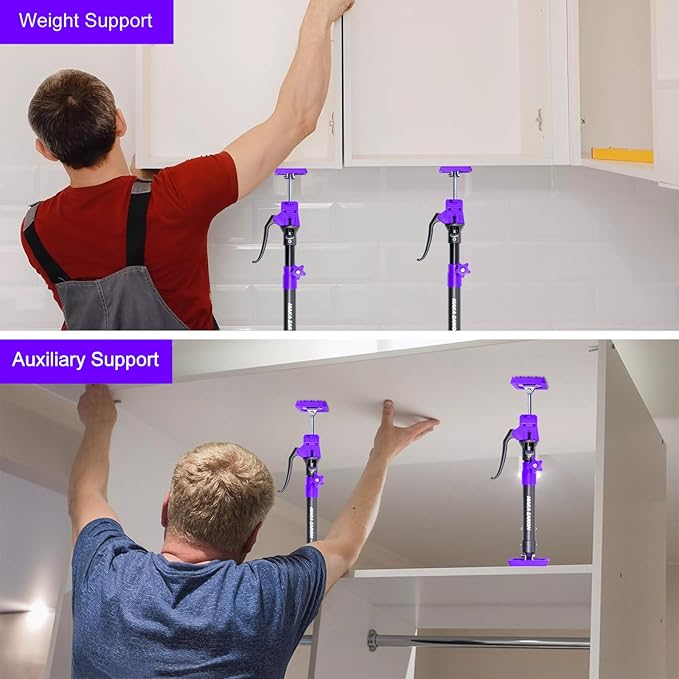 Quality Steel Cabinet Jacks for Installing Cabinets, 3rd Hand Support System 200LB, Adjustable Support Pole Jack 15.8-23.6 in, Perfect for Cabinet Lift Installation Tools, Quick Support Rod, 2-Pack