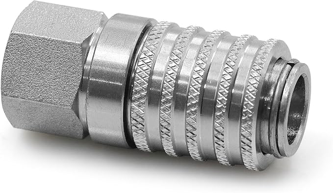 PD242 Series PK Style Steel Test Port and Diagnostic Equipment Quick Coupler with Female Pipe Thread, 1/8" Body Size, 1/4"-18 NPTF Thread Size, 2.12" Length Thread Size