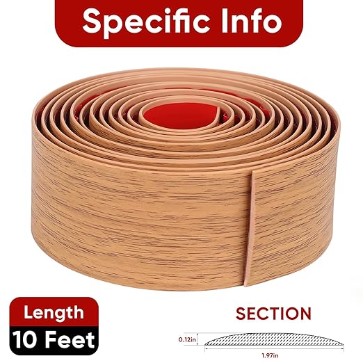 2'' x 10Ft Self Adhesive Floor Transition Strip, Laminate Vinyl Flooring Transition Strip for Joining Floor Gaps, Carpet Threshold, Doorway Transitions, Threshold Cover, Floor Tiles- Brown Wood Grain
