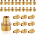 (30-Pack) PEX Fittings, Pex 1"x1" Male Threaded NPT Adapter, Brass Crimp Fittings, for PEX Tubing Pipe Plumbing, ASTM F1807(PEX1807278-30Pack)