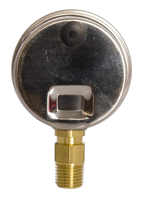 2" Oil Filled Pressure Gauge - Stainless Steel Case, Brass, 1/4" NPT, Lower Mount Connection, 0-300PSI