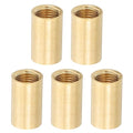 PATIKIL Lamp Pipe Brass Coupling Nut, 5 Pcs 20mm Long M10 Fine Round Thread Sleeve Lamp Pipe Adaptor Rod Connector Hardware for Light Fixture Assembly or Repair, 12mm OD.