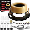 Extra Thick Toilet Wax Ring Replacement Kit with Flange & 16" Water Supply Line (7/8 in. Ballcock x 3/8 in. Comp) – Toilet Installation Kit, 3"/4" Drain Compatible, Toilet Flange Repair Kit