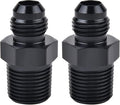 EVIL ENERGY 6AN Male Flare to 3/8" NPT Pipe Fitting Adapter Aluminum Straight Black 2PCS