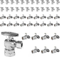 50-Pack Foskan 1/4 Turn Shut off Valve,Angle Stop Valve 3/8" OD x 1/2" FIP,Chrome Plated Brass