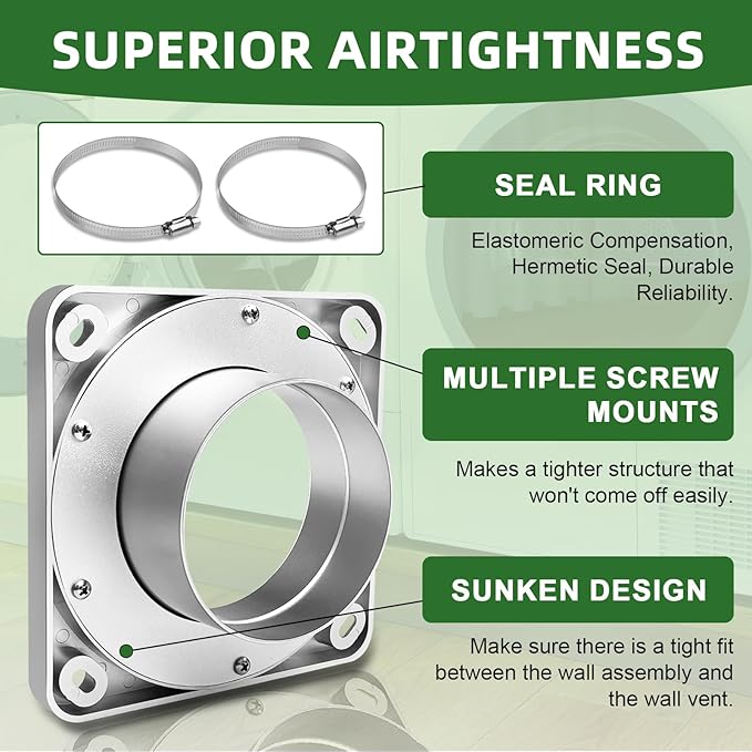 Magnetic Dryer Vent Coupling-Quick Connection and Disconnection Strong Magnet Self-Alignment Design Quick-Installation Dryer Magnetic Vent Connector Dryer Vent Connector Kit (Natural Titanium)