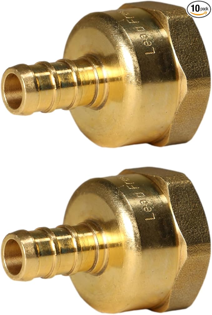 XFITTING 3/8 inch Pex x 1/2 inch Female NPT Adapter, 23-4-8=10X, 10 Pieces
