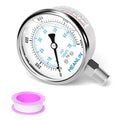 MEANLIN MEASURE 0~1000Psi Liquid Filled Pressure Gauge Stainless Steel with 316 Stainless Steel Joint 1/4" NPT 2.5" FACE DIAL for WOG Water Oil Air Lower Mount