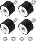 uxcell M8 Rubber Mounts, 4Pcs 30x20mm(DxH) Rubber Cylindrical Anti Vibration Isolator Shock Absorber with Lock Nut for Car Bobbin Generator Air Compressors