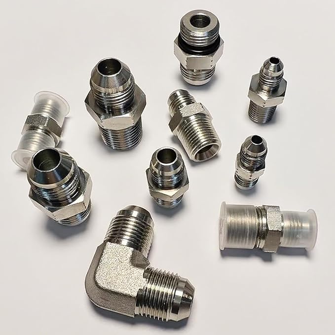 1/4" JIC Male x 1/4" JIC Male Hydraulic fitting, Carbon Steel SAE 37° Flare Pipe Adapter Tube Fitting Straight Connector