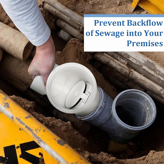 4" Backflow Preventer Vavle,4 Inch Backwater Check Valve, Drain Backflow Preventer Valve Prevents Sewage and Rainwater from Flowing Back