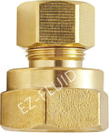(1Pk) EZ-Fluid 1/4" Comp x 1/4" FIP Compression x FIP Female Adapter Reducing Union Coupling Fittings Connector,LF Brass Compression Tube Fitting Safe for Drinking water Plumbing