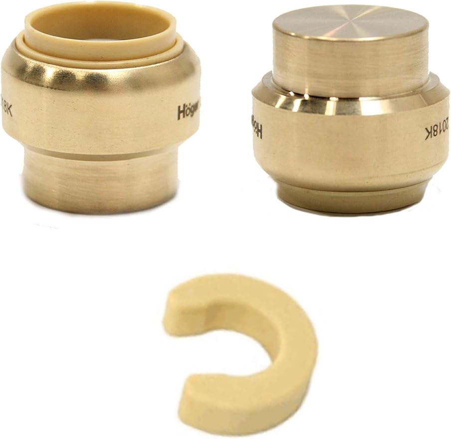 (Pack of 2) EFIELD 3/4 Inch Plug End Cap Push-Fit Fitting to Connect Pex, Copper, CPVC With A Disconnect Clip-2 Pieces,(PF098)