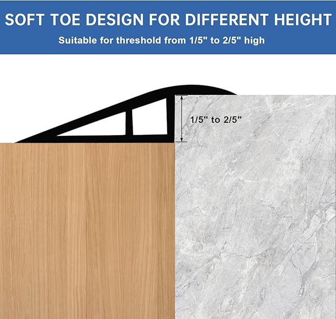 Vinyl Door Threshold Flooring Transition Strip Self Adhesive Carpet Edging Strip for Laminate Doorway Edge Threshold from 1/5" to 2/5" (Coffee, 10 Ft)