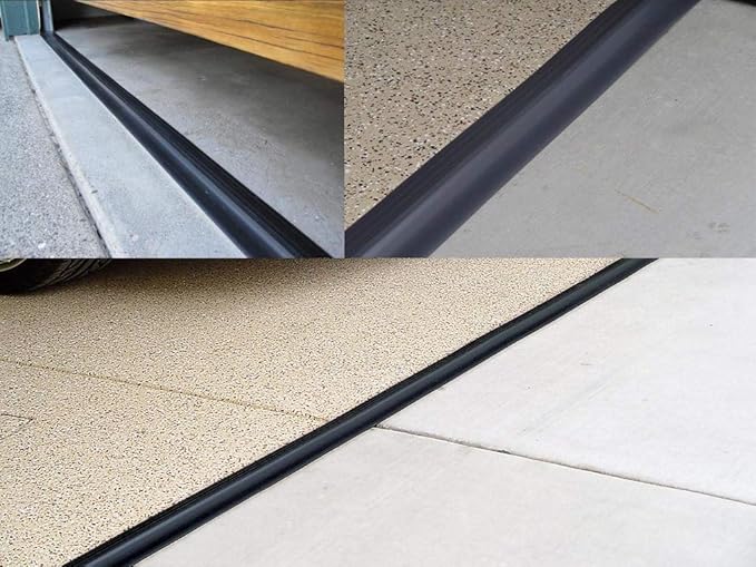 10Ft Weatherproof Universal Garage Door Bottom Threshold Seal Strip DIY Weather Stripping Replacement，Not Include Sealant/Adhesive (Black)