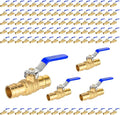 100-Pack Foskan 1" Brass PEX-A Ball Valve with Blue Handle, Quarter Turn Full Port Valve for PEX-A Pipe Connection