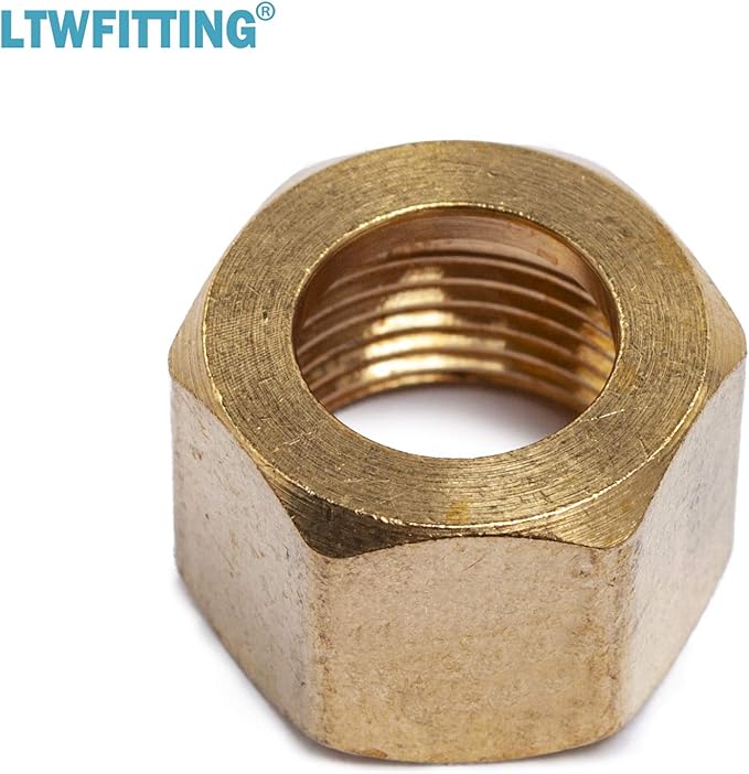 LTWFITTING 3/8-Inch Brass Compression Nut,Brass Compression Fitting(Pack of 150)